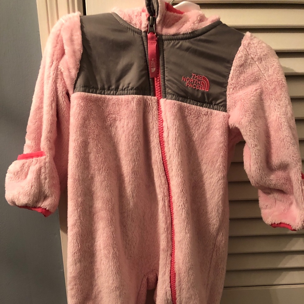 North Face pink infant snow suit size 6-12 months
